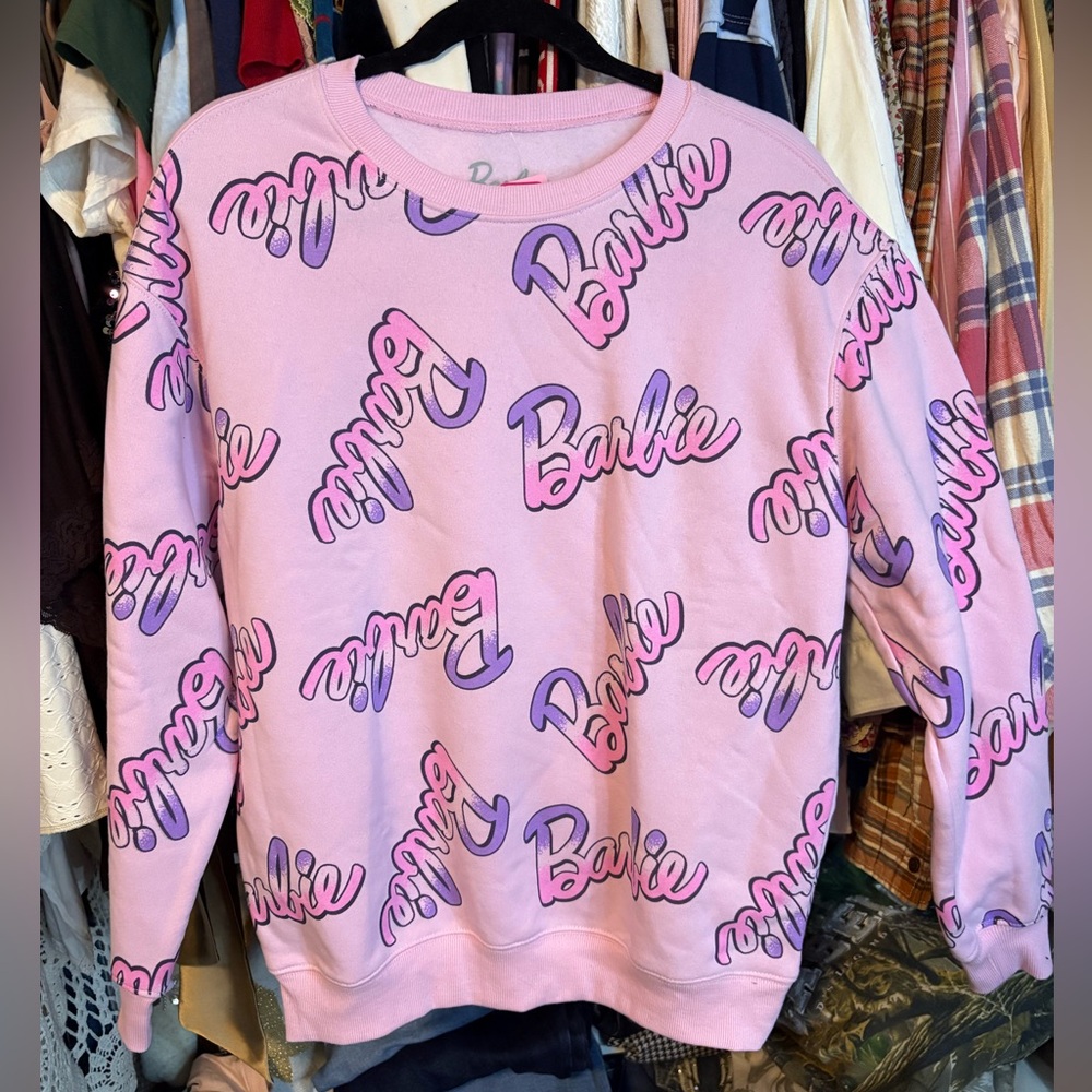 NWT Barbie Movie Logo Crewneck Sweatshirt Pink Girly Coquette Target